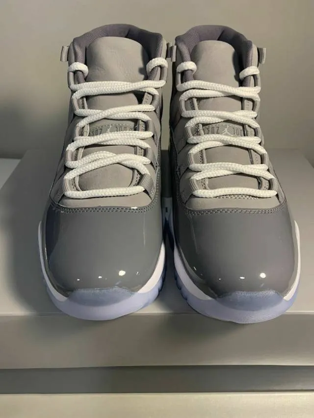 2021 nike air jordan 11 xi retro cool grey 1.5y/2.5y white medium grey ct8012-005