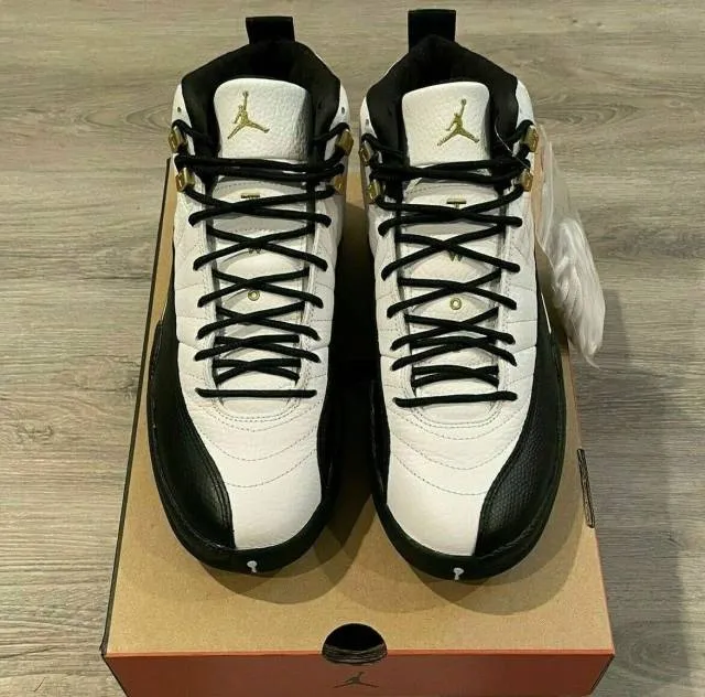 2021 nike air jordan 12 xii retro royalty taxi 4-14 white black gold ct8013-170