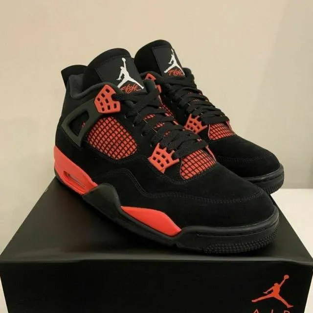 2022 nike air jordan 4 iv retro red thunder 4-14 black multi-color ct8527-016