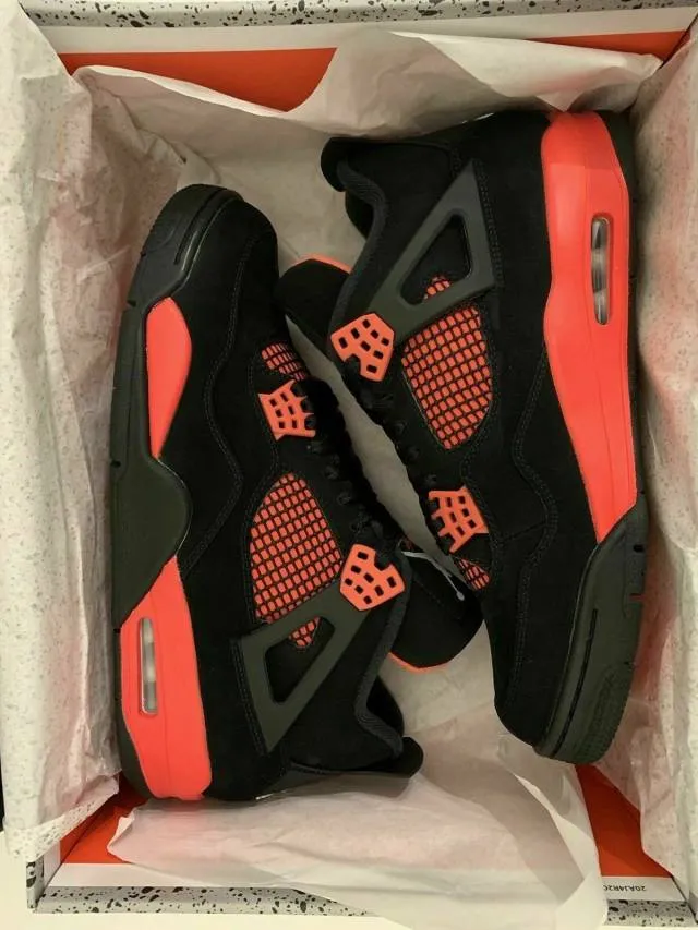 2022 nike air jordan 4 iv retro red thunder 4-14 black multi-color ct8527-016