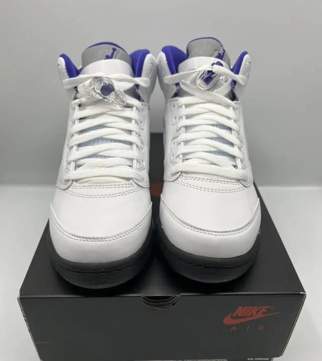 2022 nike air jordan 5 v retro dark concord 4-14 white black dd0587-141