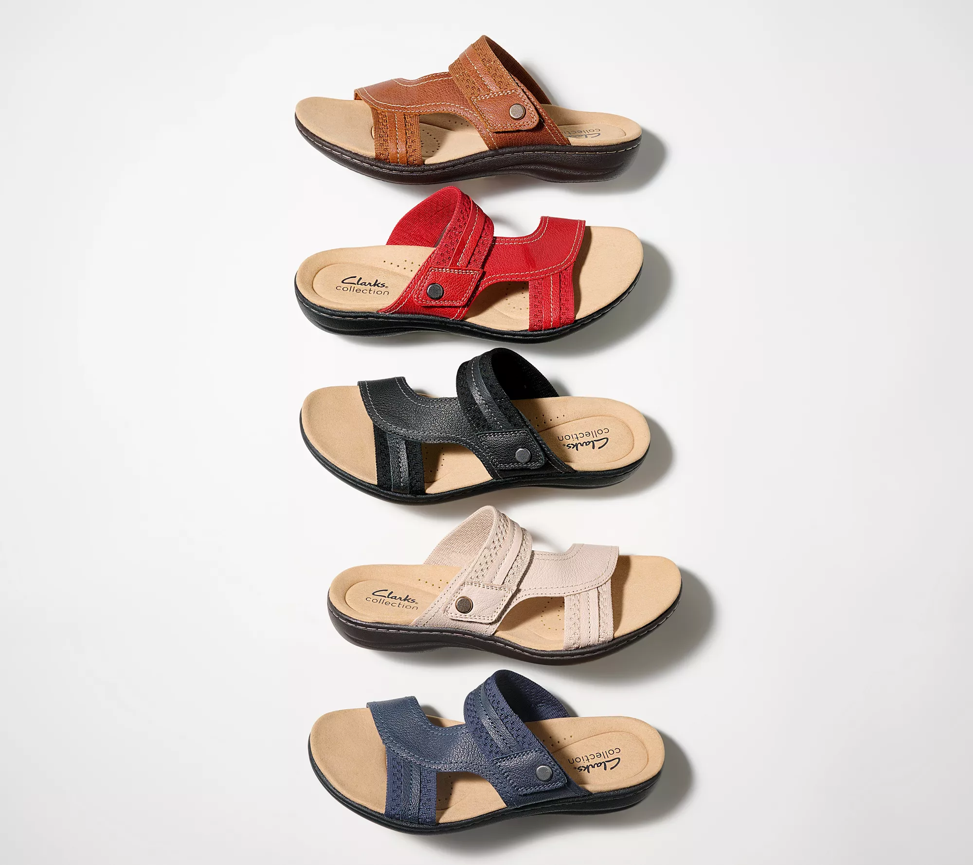 "As Is" Clarks Collection Leather Slide Sandals- Laurieann Cara