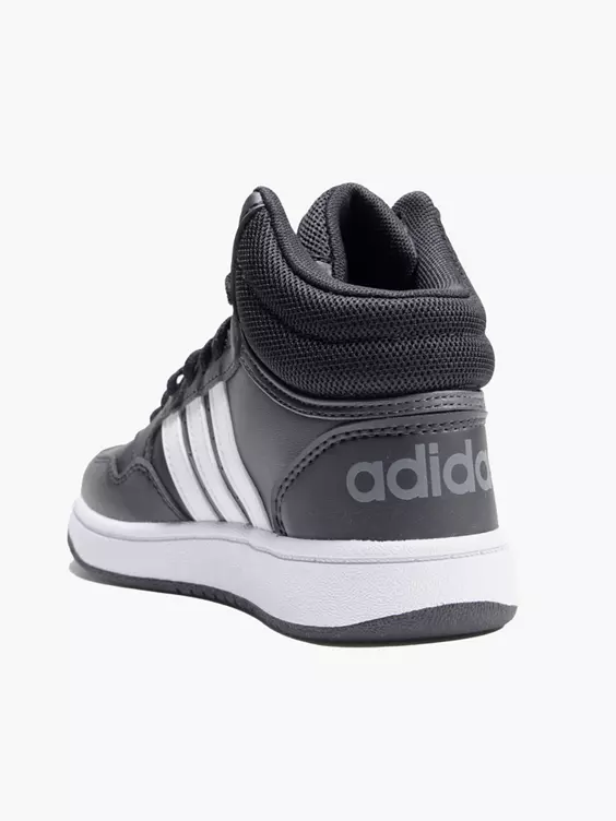 adidas  Junior Adidas Black/ White Hoops Mid 3.0 Trainers