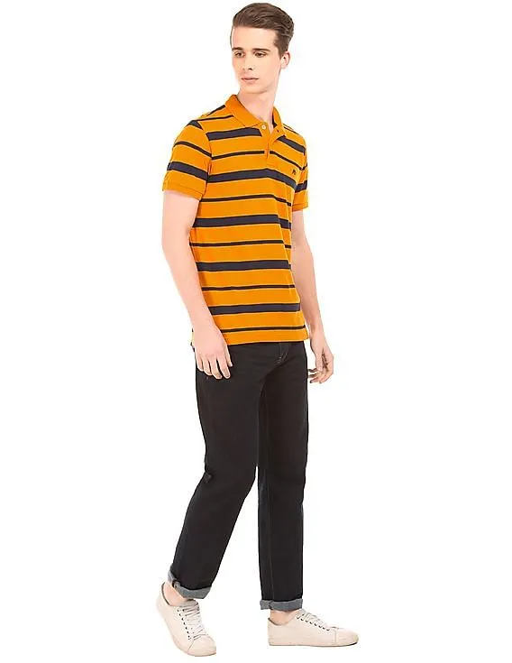 Aeropostale Striped Jersey Polo Shirt