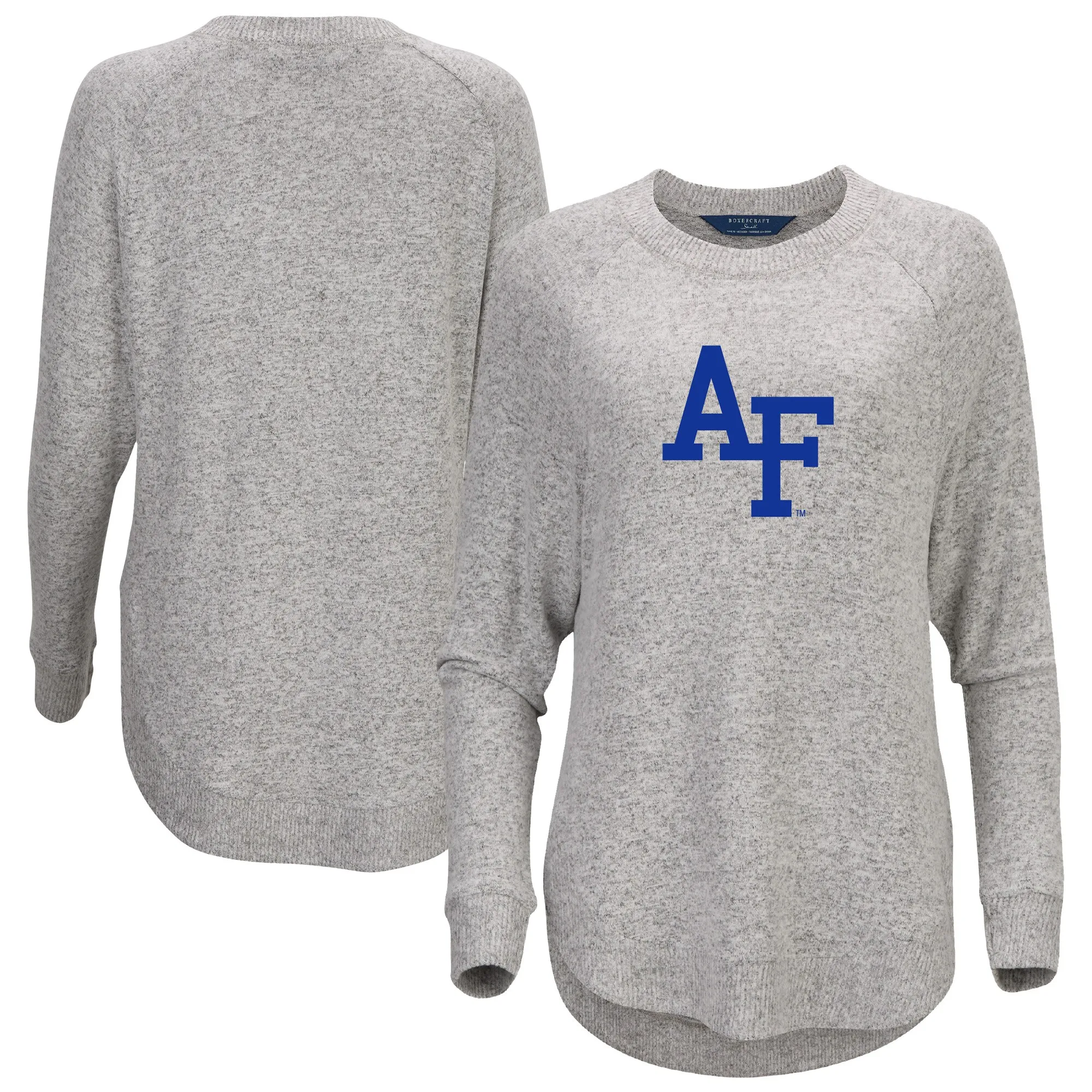 Air Force Falcons Women's Gray Oversized Cuddle Raglan Tri-Blend Pullover Sweatshirt