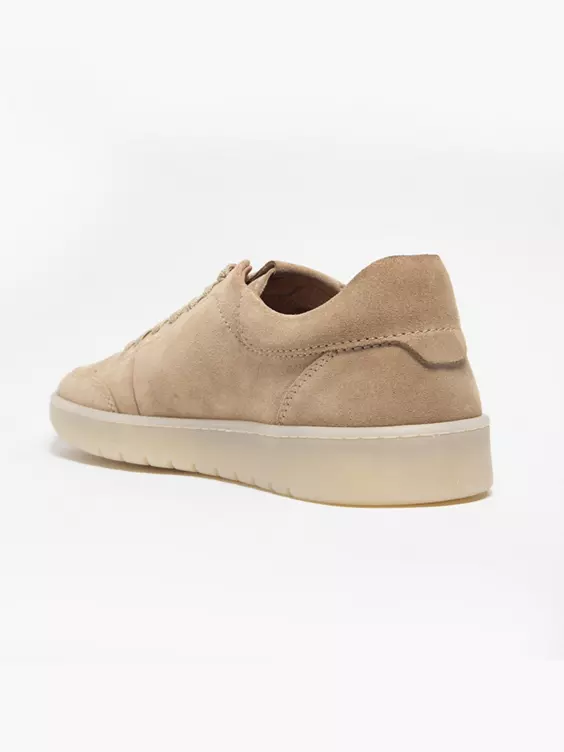 AM SHOE  Beige Leather Suede Casual Trainers