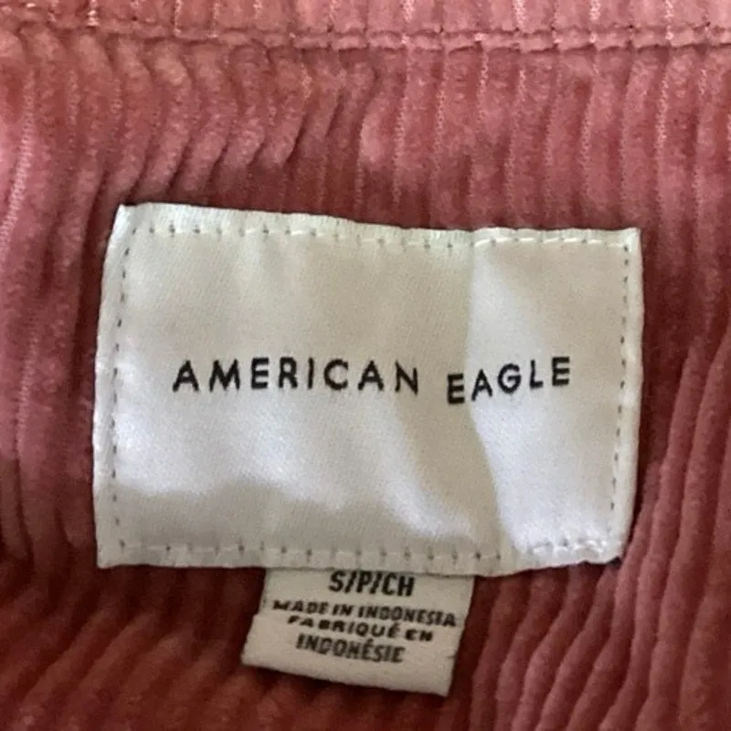 American Eagle Outfitters Pink Corduroy Long Sleeve Button Up Shirt Top Jacket S