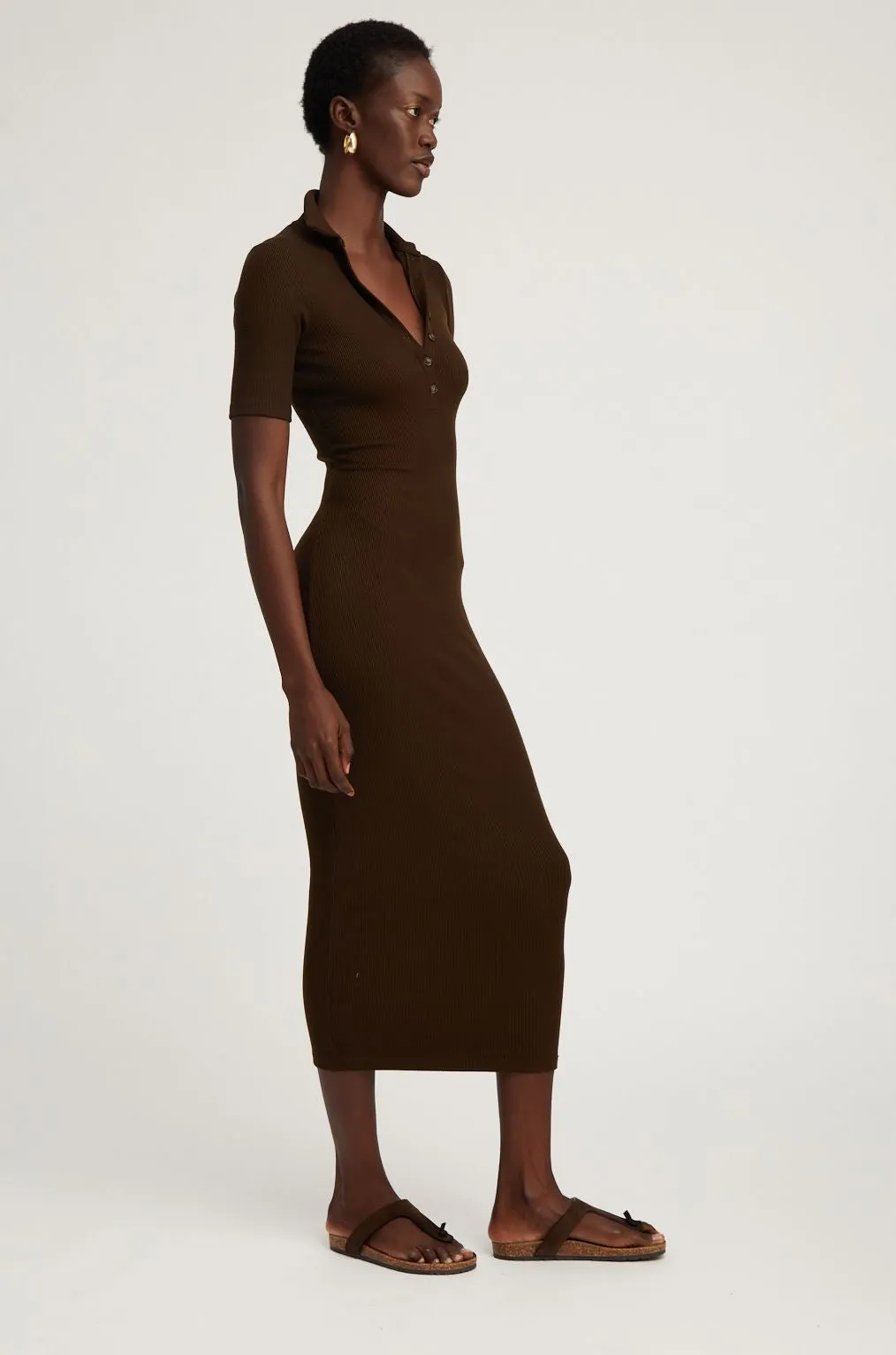 Americano Rib Polo Maxi Dress