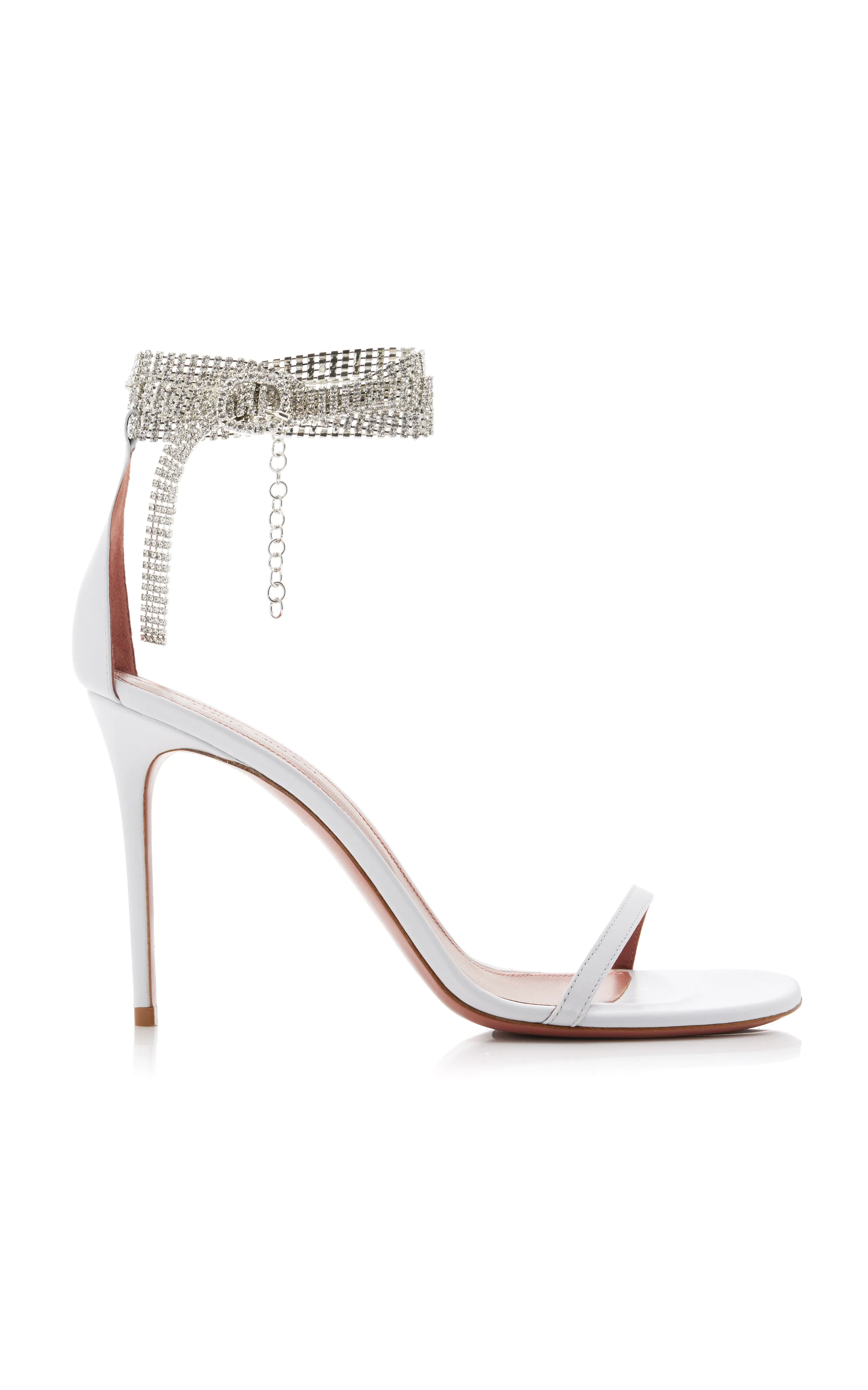 Amina Muaddi Giorgia Crystal-Embellished Leather Sandals