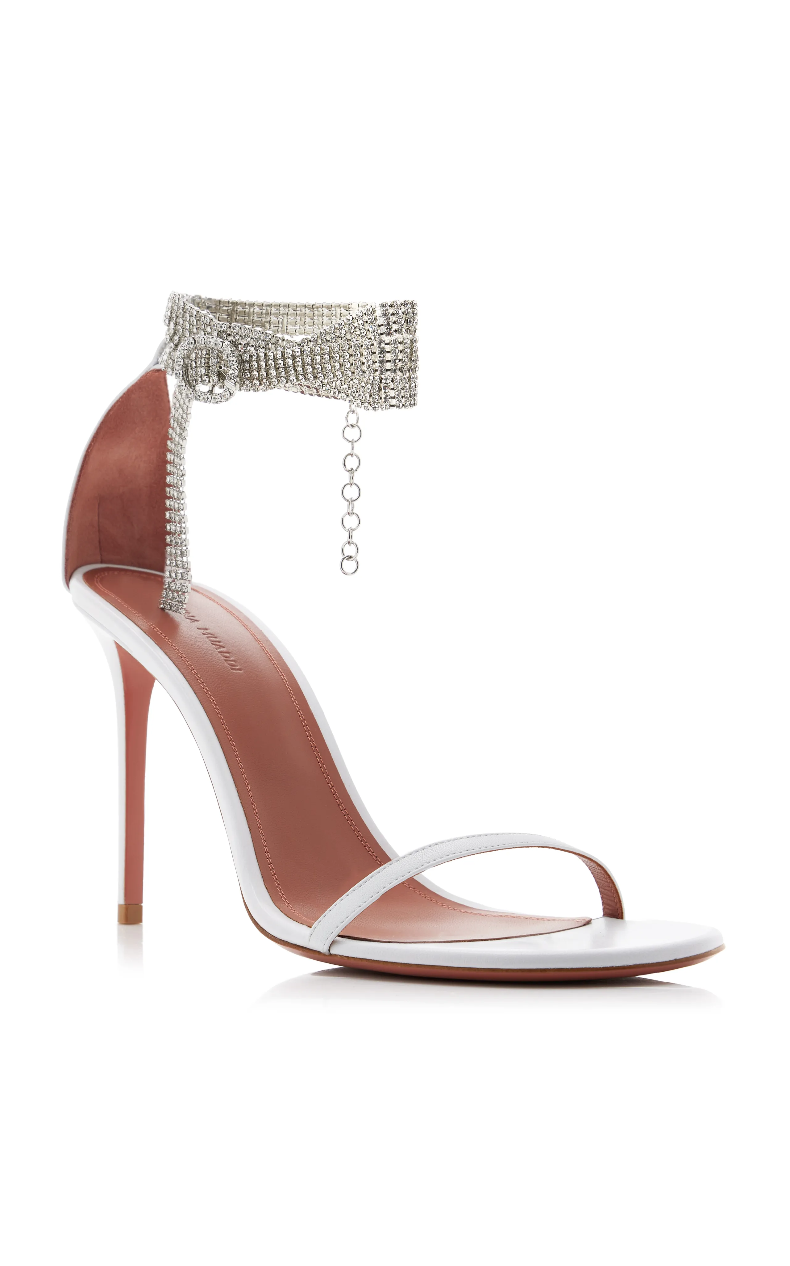 Amina Muaddi Giorgia Crystal-Embellished Leather Sandals