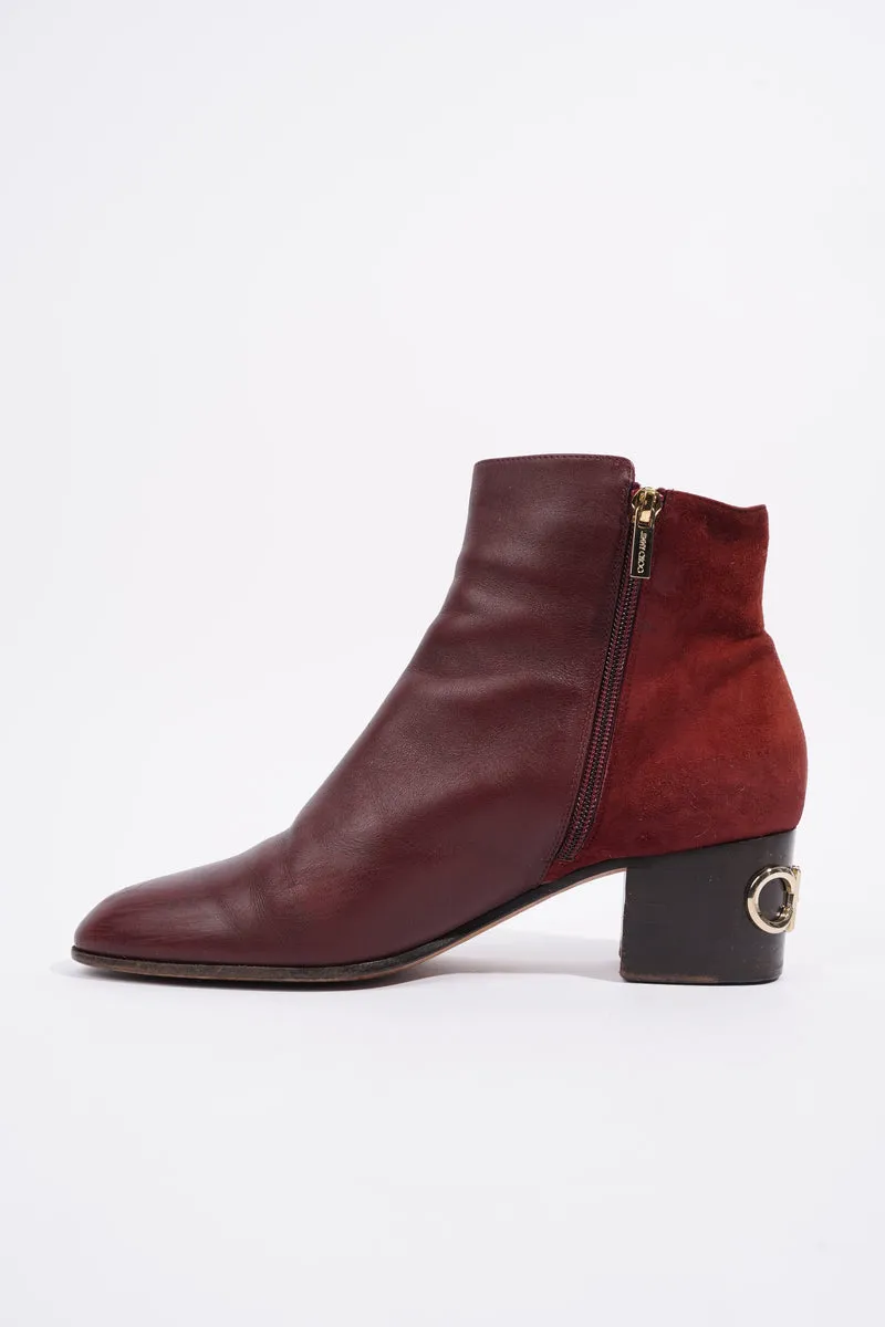 Ankle Boot Red Leather EU 41 UK 8