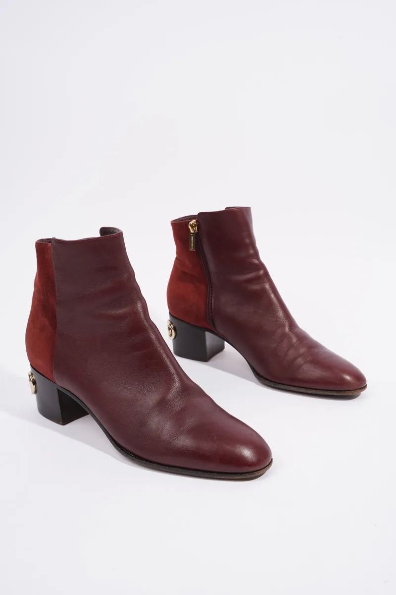 Ankle Boot Red Leather EU 41 UK 8