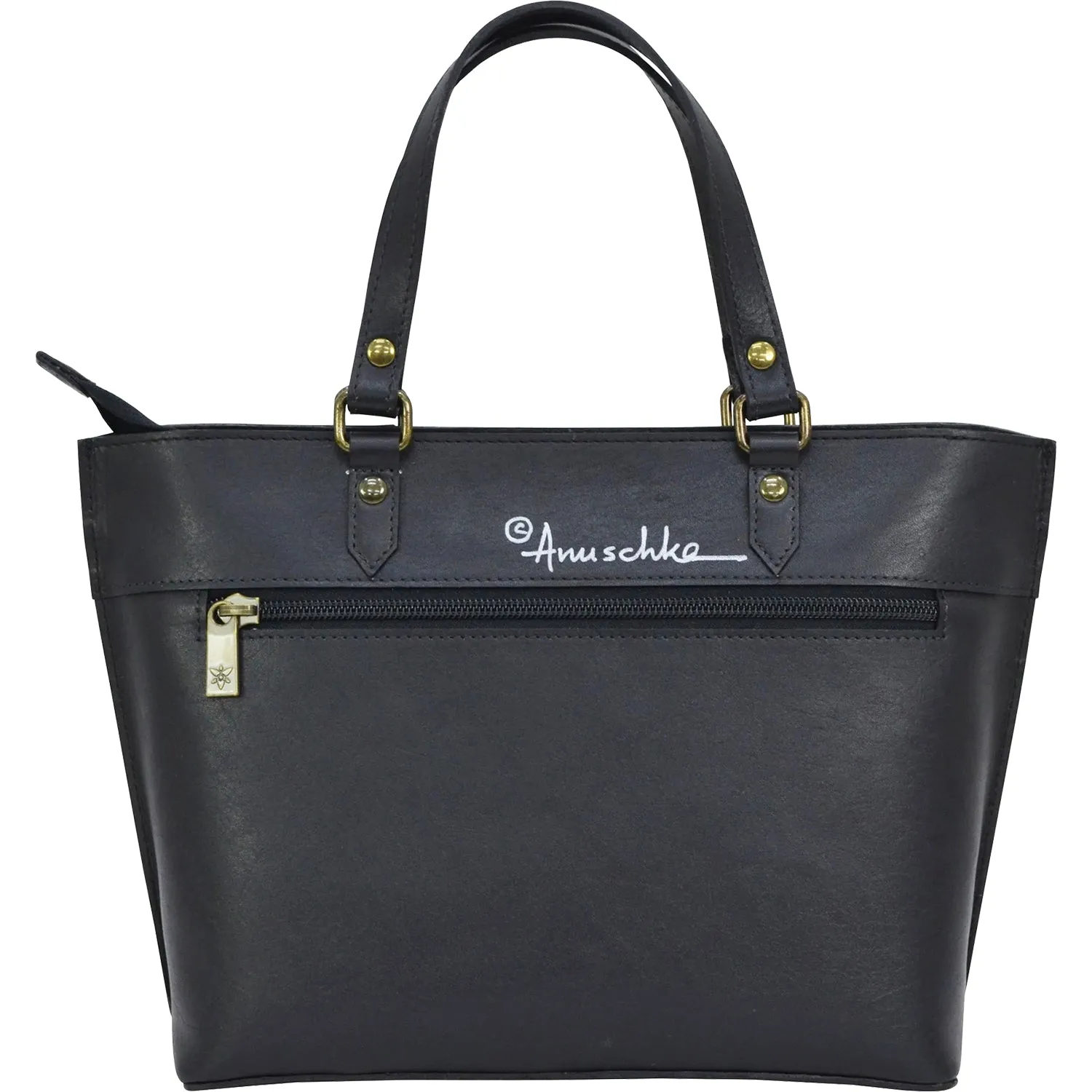 Anuschka Medium Tote Hummingbird Black Leather