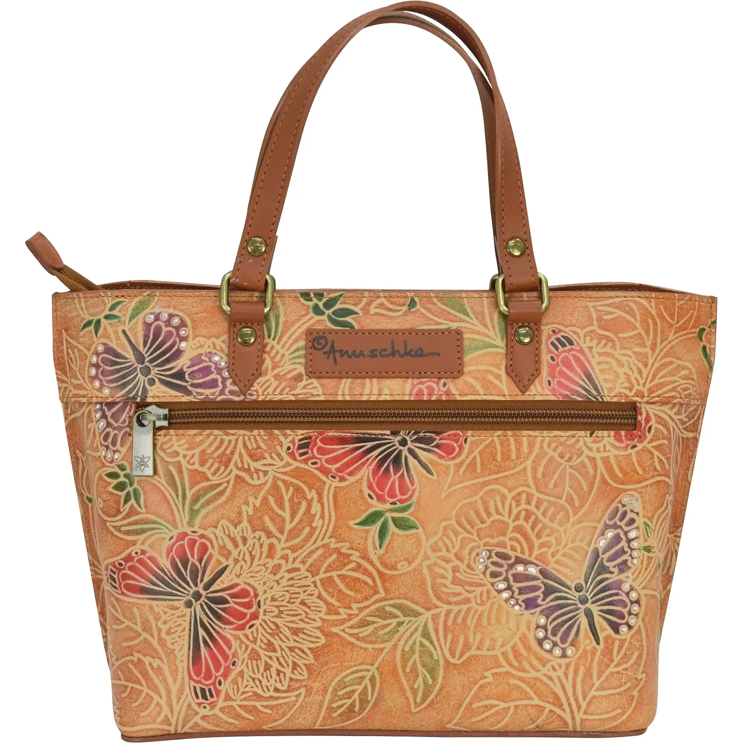 Anuschka Medium Tote Tooled Butterfly Multi Leather