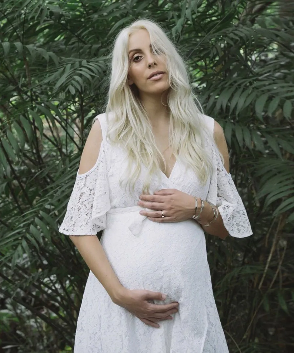 Aria Lace Wrap Dress in White