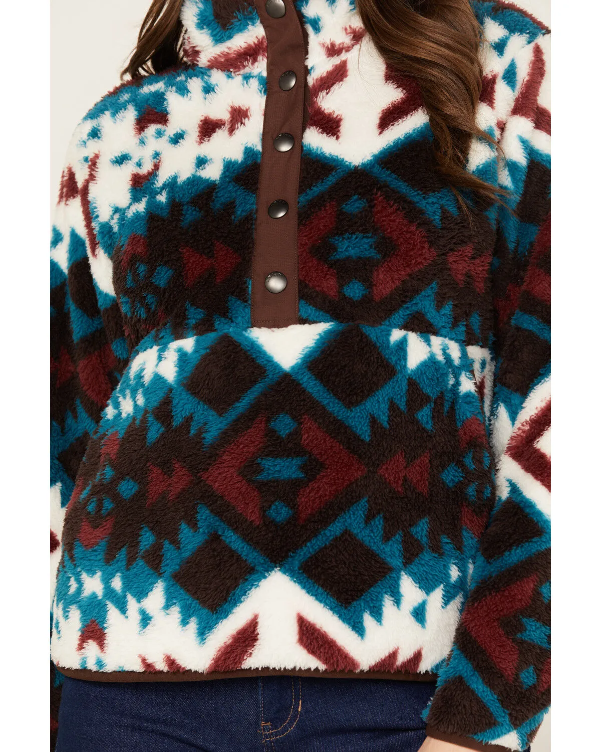 Ariat Women's Southwestern Print Berber Snap Front Pullover