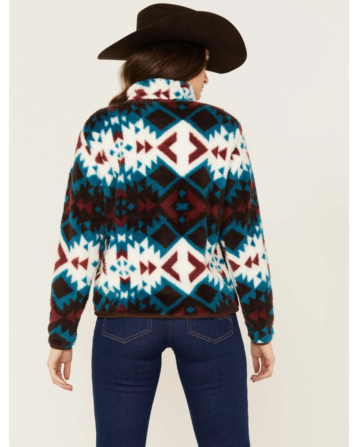 Ariat Women's Southwestern Print Berber Snap Front Pullover