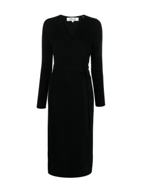 Astridknitted wrap dress, black