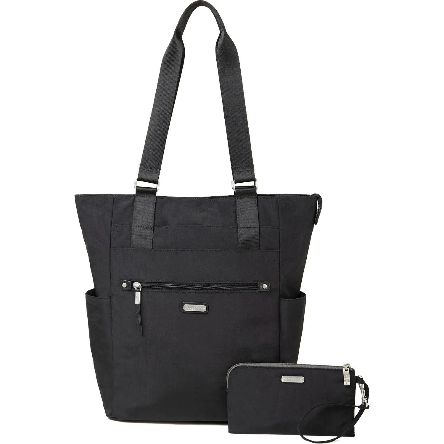 Baggallini Make Way Tote with RFID Wristlet Black Nylon