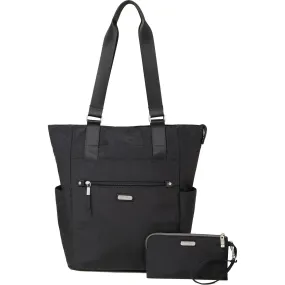 Baggallini Make Way Tote with RFID Wristlet Black Nylon