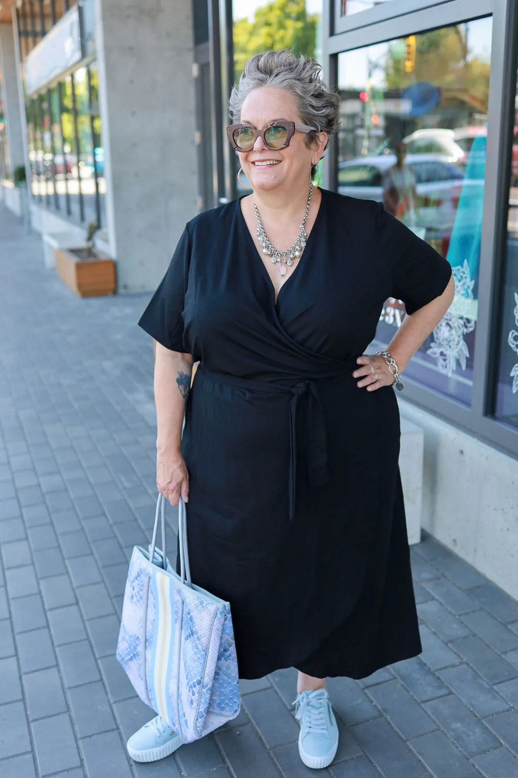 Base Level Abbie Wrap Dress - Sizes 14-28!