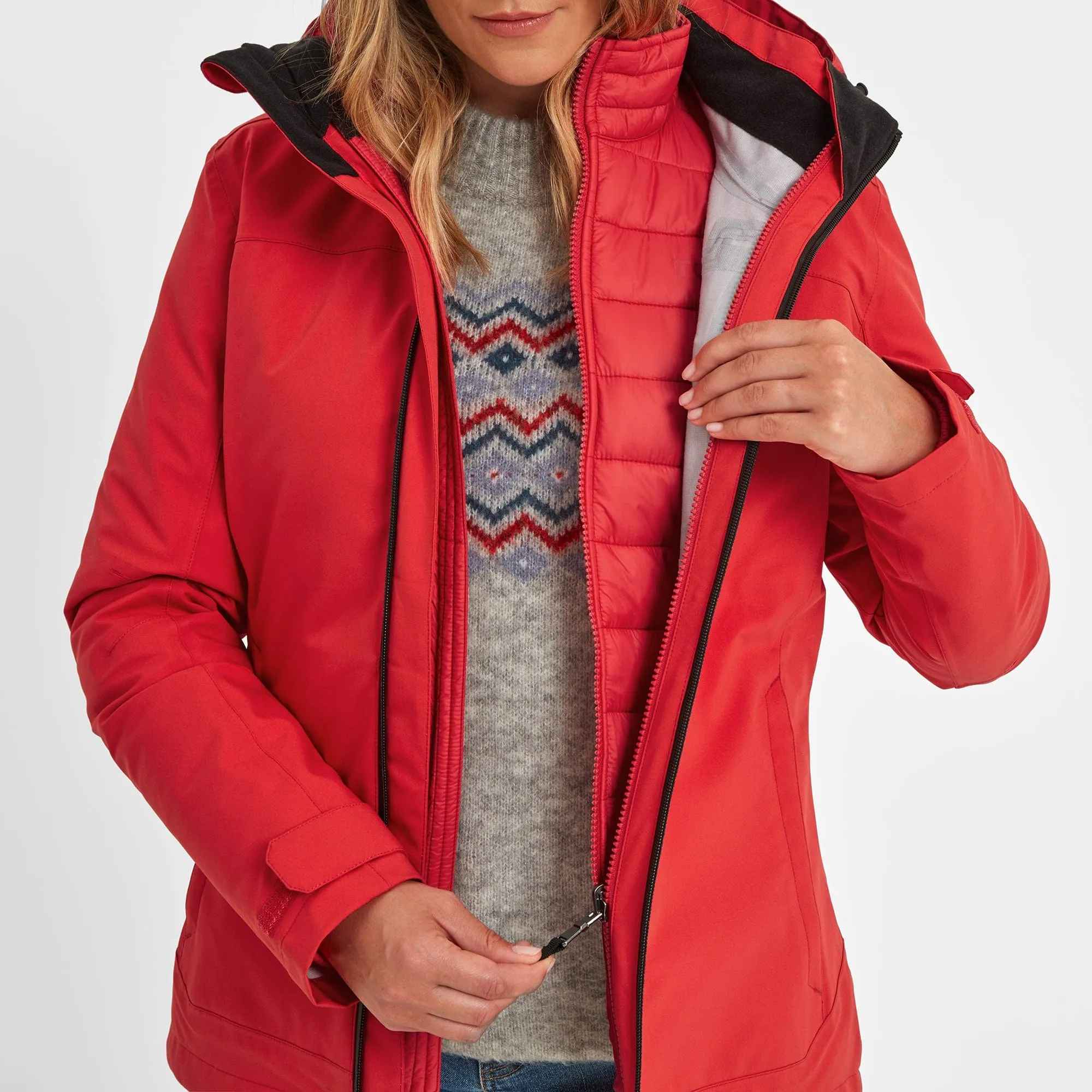 Beverley Womens 3-in-1 Waterproof Jacket - Dark Coral