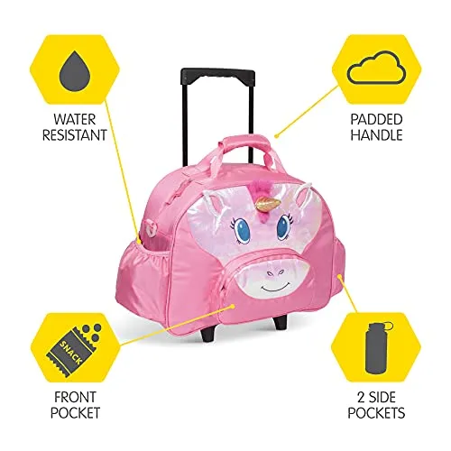 Bixbee Kids Luggage, Kids Luggage with Wheels for Girls & Boys with Telescoping Handle, Adjustable Strap and Pockets- Lightweigh