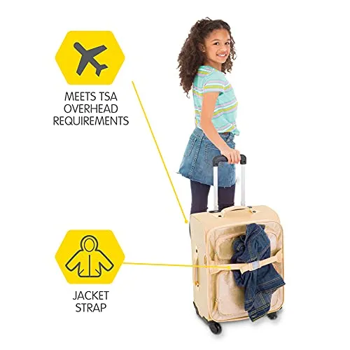 Bixbee Kids Luggage, Kids Luggage with Wheels for Girls & Boys with Telescoping Pullout Handle, Strap and Pockets- Lightweight K