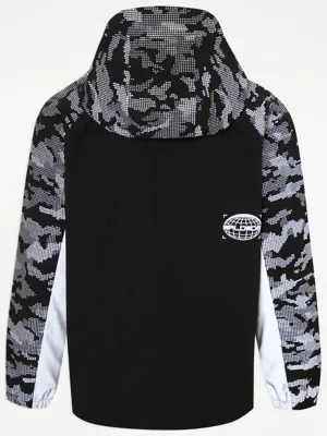 Black Camouflage Reflective Lightweight Jacket | Kids | George at ASDA