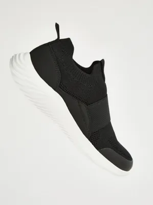 Black Knitted Elastic Slip On Trainers | Women | George at ASDA