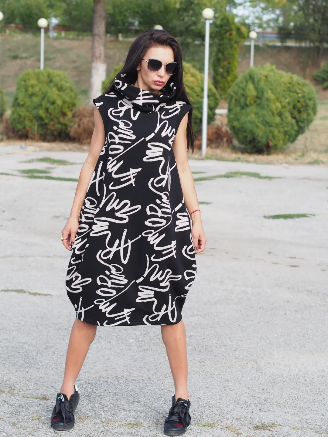 Black maxi dress/women maxi dress/loose casual dress/extravagant maxi dress/avant garde women dress