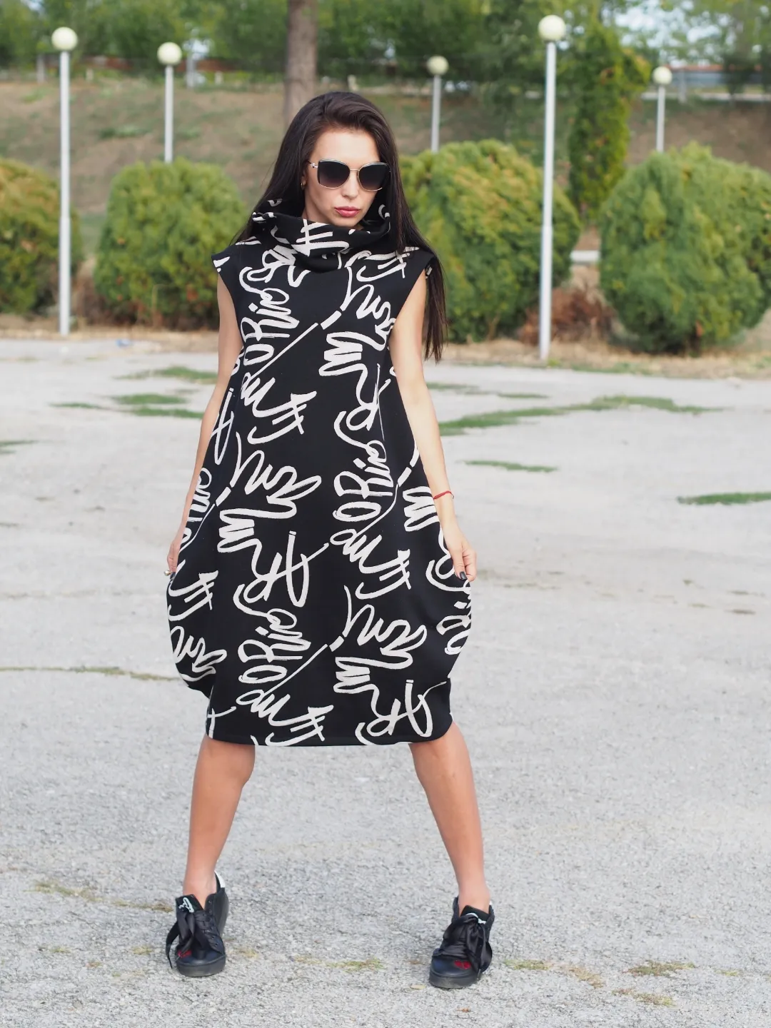 Black maxi dress/women maxi dress/loose casual dress/extravagant maxi dress/avant garde women dress