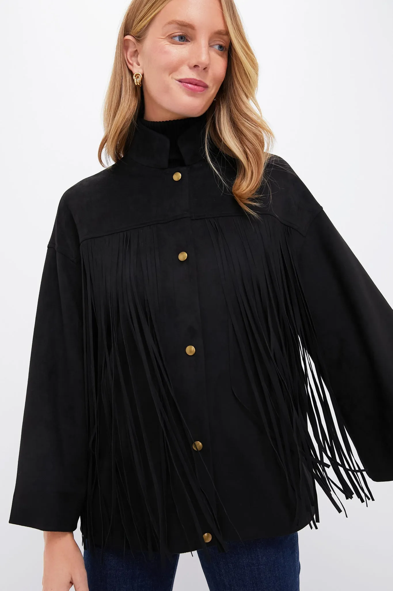 Black Suede Fringe Marant Shirt Jacket