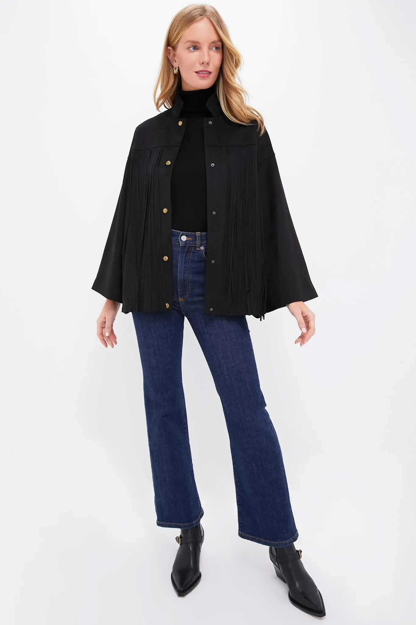 Black Suede Fringe Marant Shirt Jacket