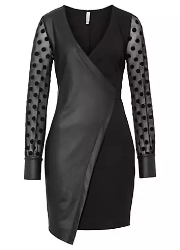 bonprix Faux Leather Wrap Dress | Grattan