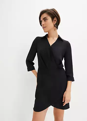 bonprix V-Neck Collar Wrap Mini Dress | Kaleidoscope