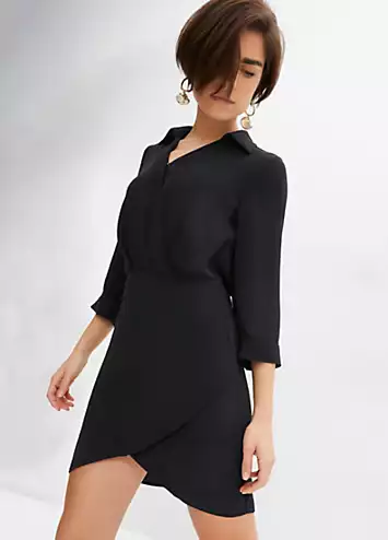 bonprix V-Neck Collar Wrap Mini Dress | Kaleidoscope