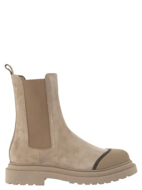 Brunello Cucinelli    Brunello Cucinelli Suede Chelsea Boot With Precious Detail