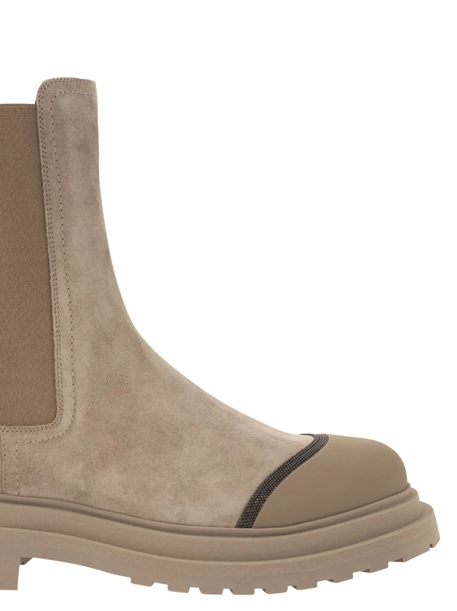 Brunello Cucinelli    Brunello Cucinelli Suede Chelsea Boot With Precious Detail