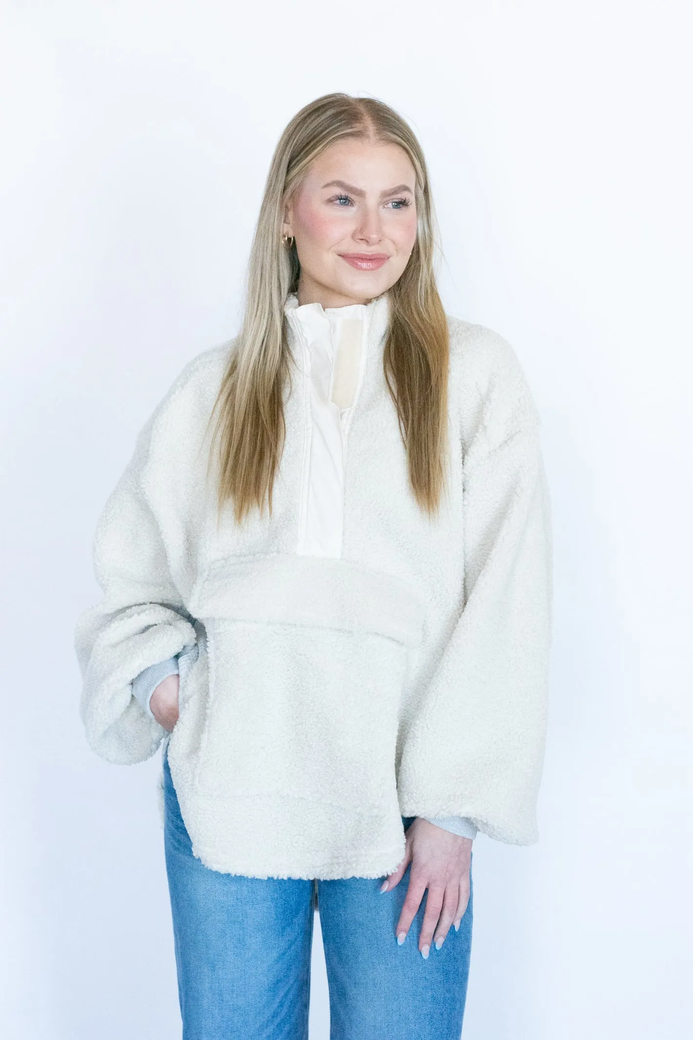 Campfire Cozy Sherpa Pullover Top