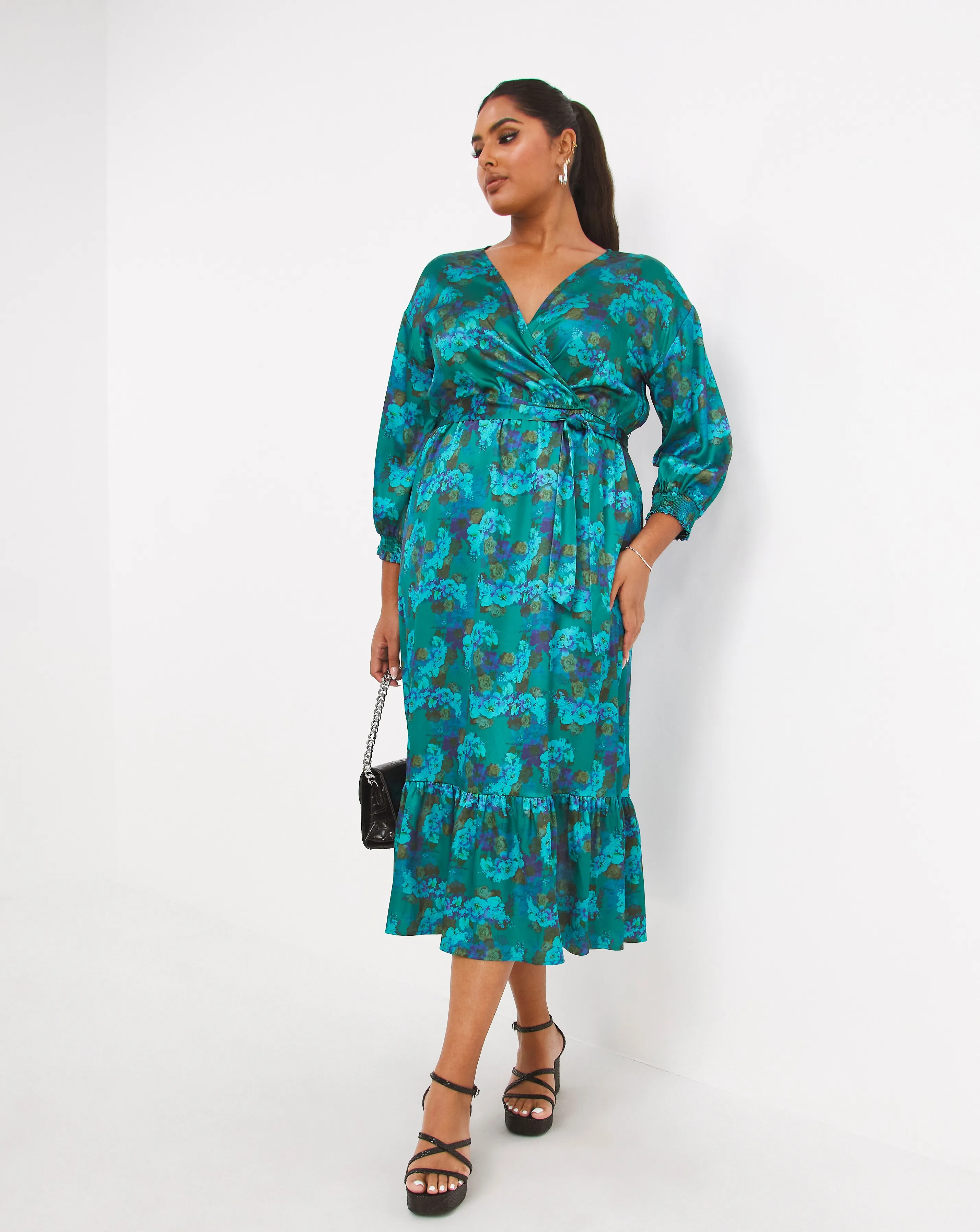 Chi Chi Floral Wrap Dress | Simply Be