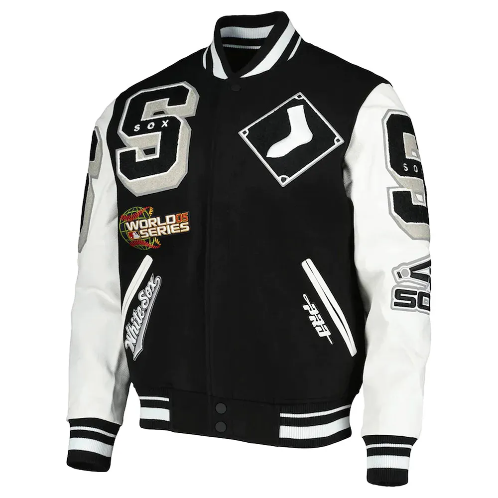 Chicago White Sox Mashup Varsity Black and White Jacket