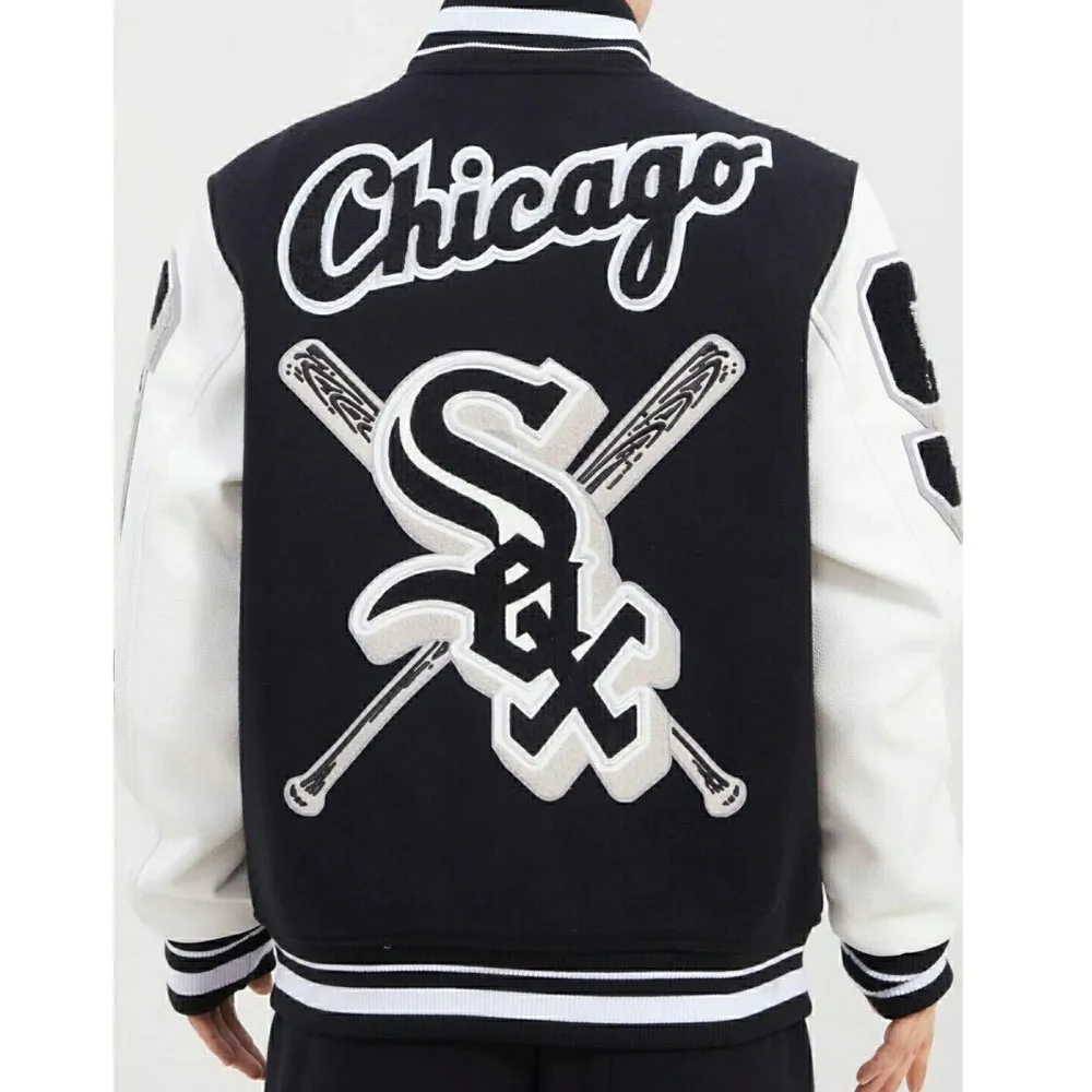 Chicago White Sox Mashup Varsity Black and White Jacket