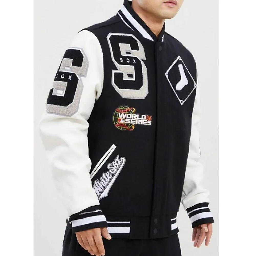 Chicago White Sox Mashup Varsity Black and White Jacket