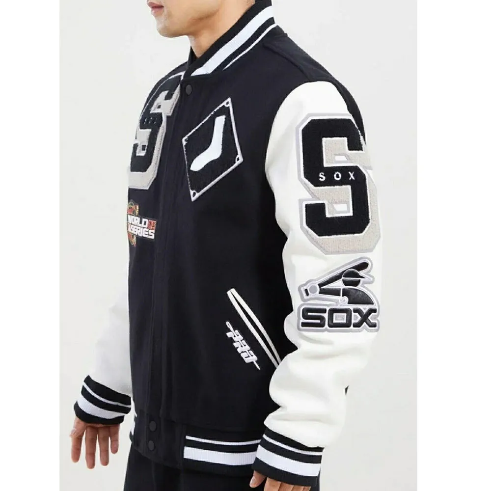 Chicago White Sox Mashup Varsity Black and White Jacket