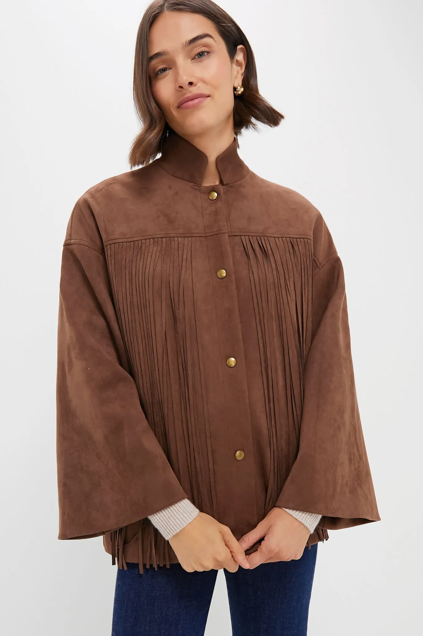 Chocolate Suede Fringe Marant Shirt Jacket