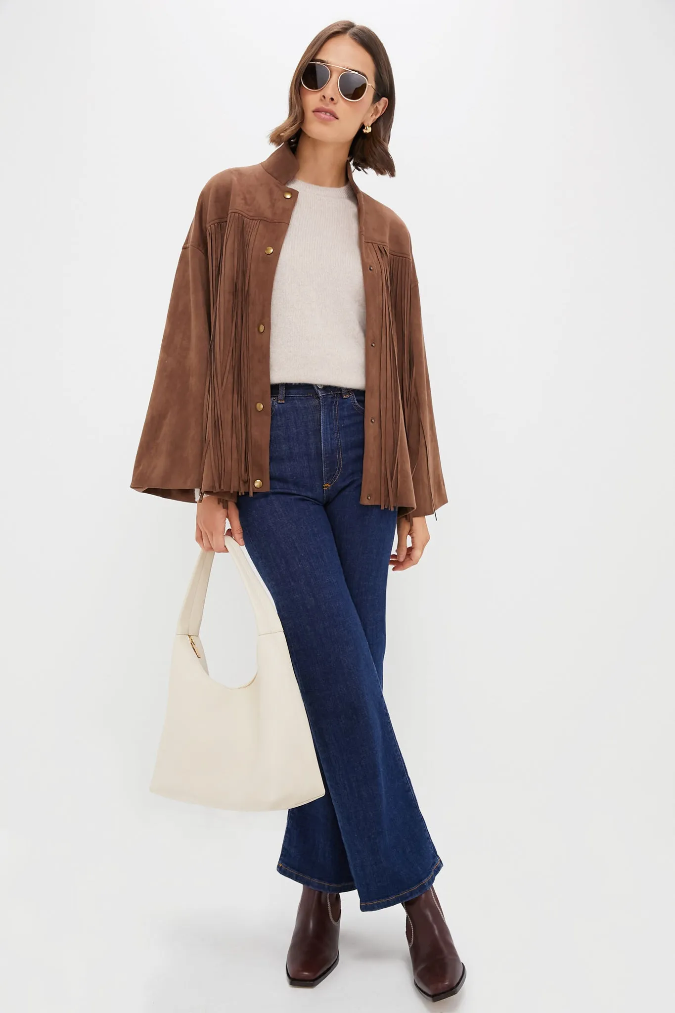 Chocolate Suede Fringe Marant Shirt Jacket