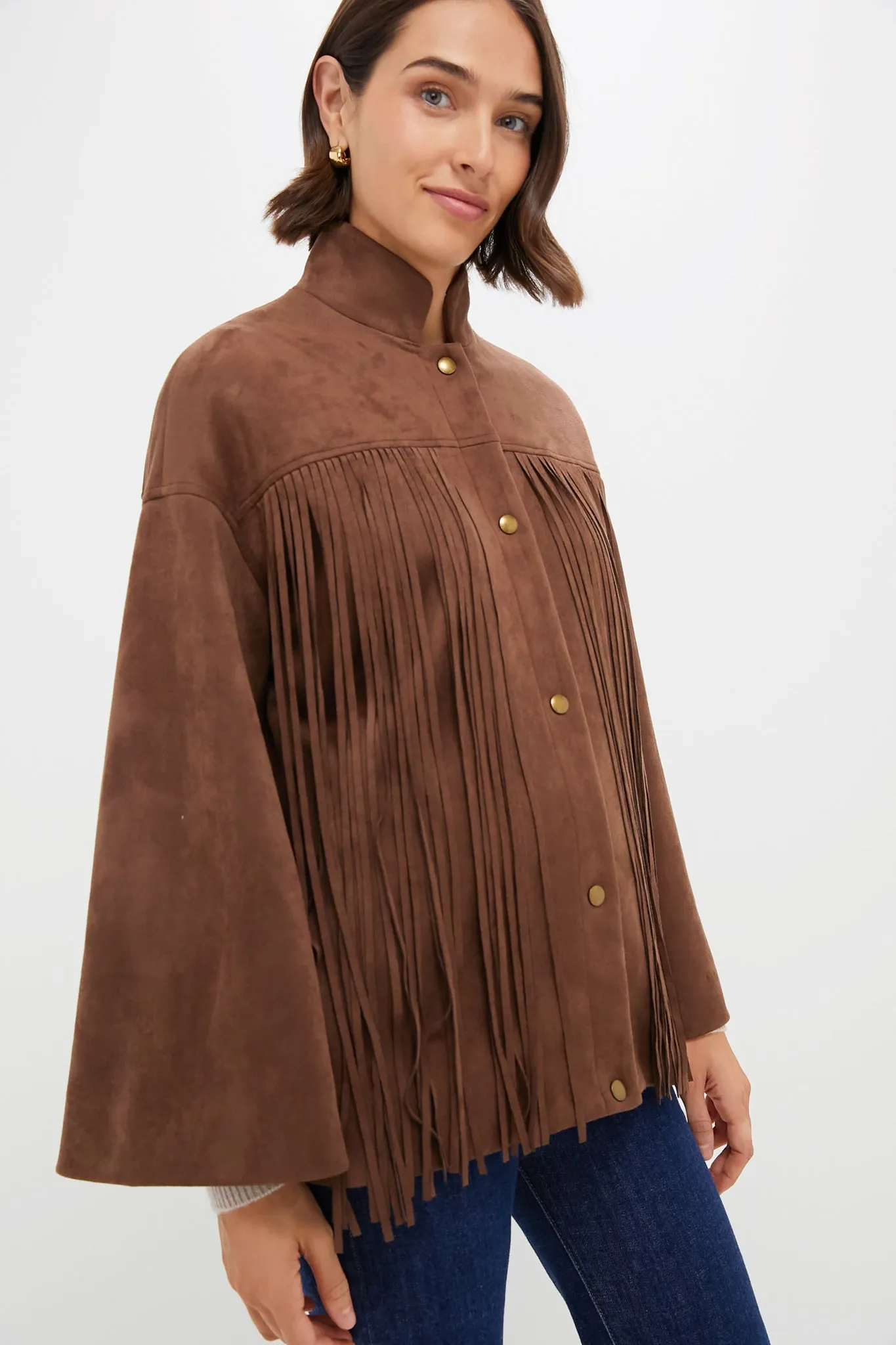 Chocolate Suede Fringe Marant Shirt Jacket