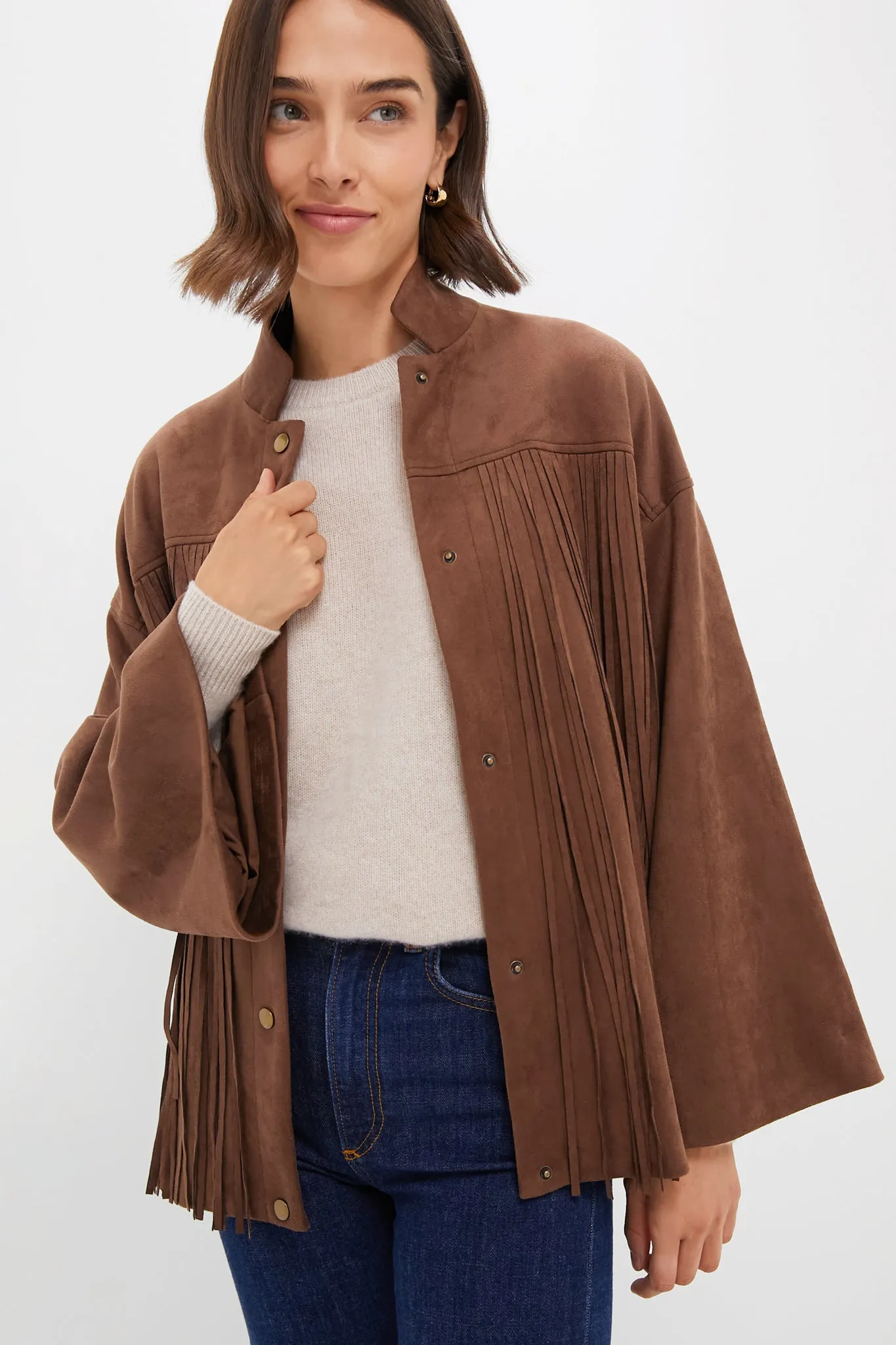 Chocolate Suede Fringe Marant Shirt Jacket