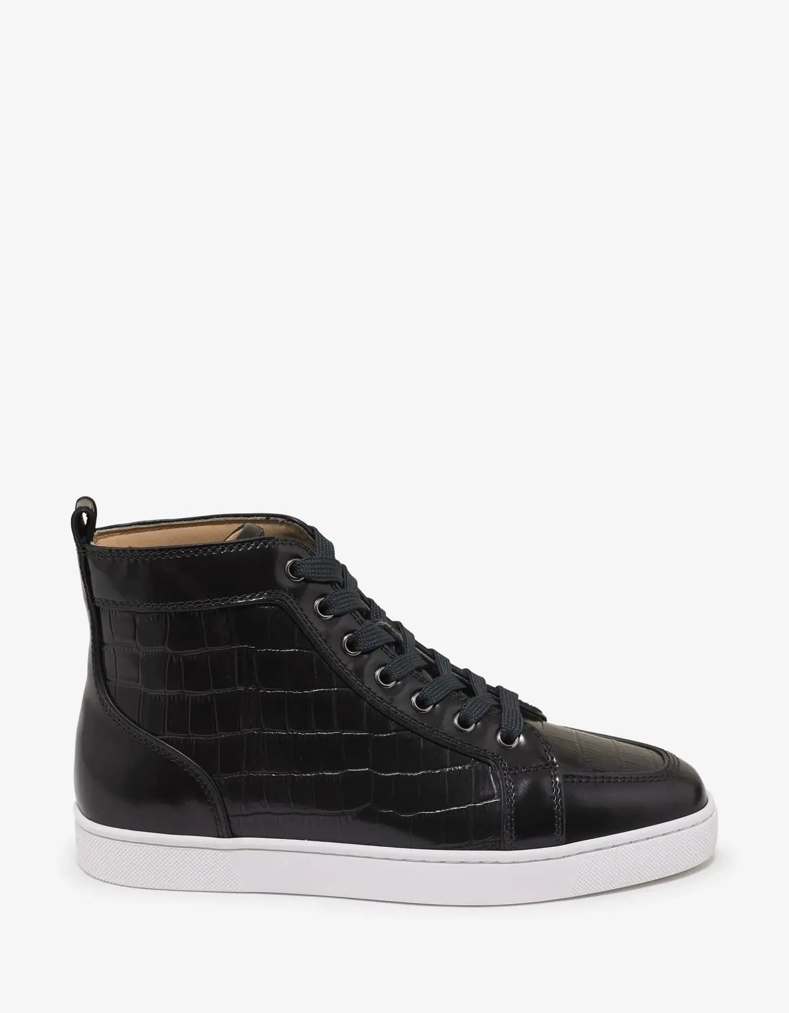 Christian Louboutin Rantus Flat Croc Embossed High Top Trainers